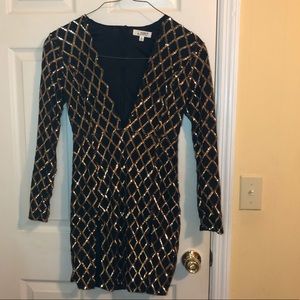 Black and Gold sequins Dress